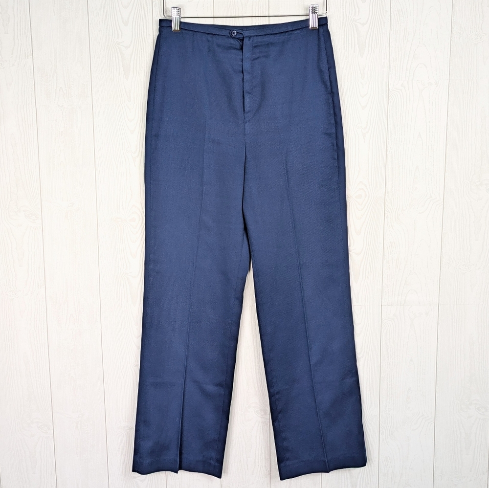 Vintage 1960s Pants Women's Size 4 Blue Permanent Press Jack Winter Navy Blue